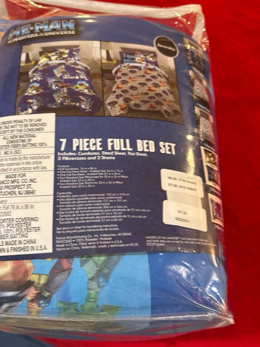 Blue Comforter Set - 7 Piece Full Bed